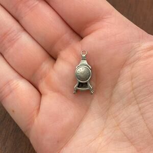 Vintage 800 Silver Mantle Clock Pendulum Moves Pendant Bracelet Charm